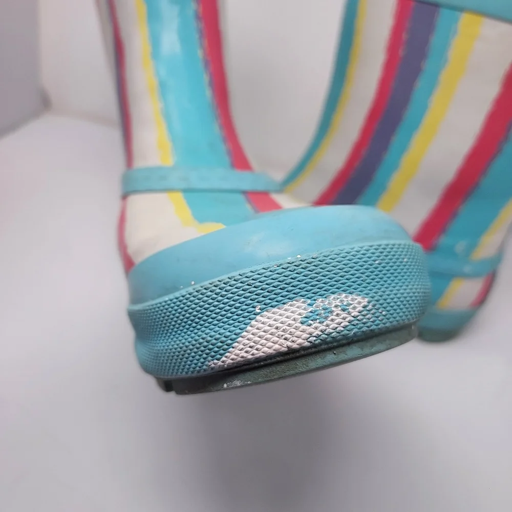 Ugg Fur Lined Striped Rain Boots Size 6 - Picture 9 of 10